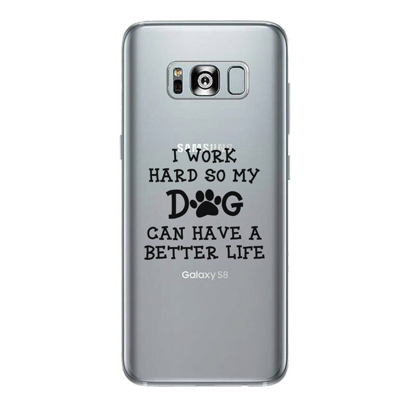 Work Hard Dog Life Clear Case For Dog Moms Gifts Transparent Cover