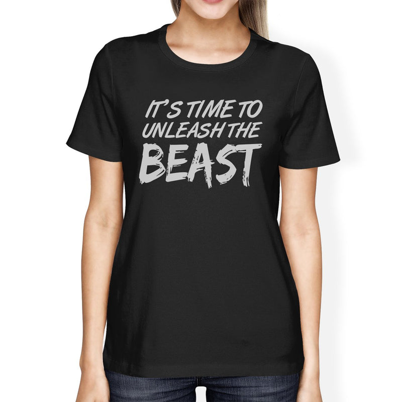 Unleash Beast Womens Funny Workout Shirt T-Shirt Workout Lover Gift