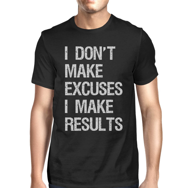 Excuses Results Mens Cool Cotton Round Neck For Exercise T-Shirt