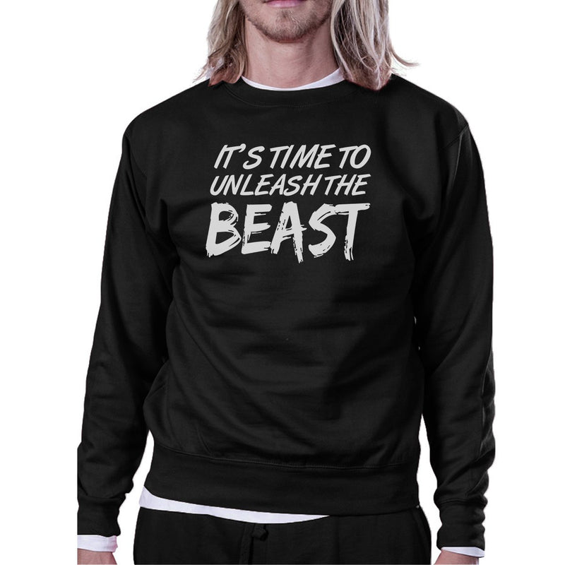 Unleash Beast Unisex Crewneck Sweatshirt Cute Workout Pullover Gift
