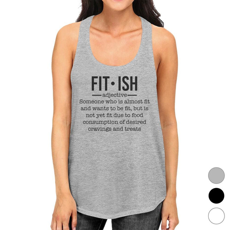 Fit-ish Womens Cute Workout Gym Tank Top Unique Graphic Shirt Gifts