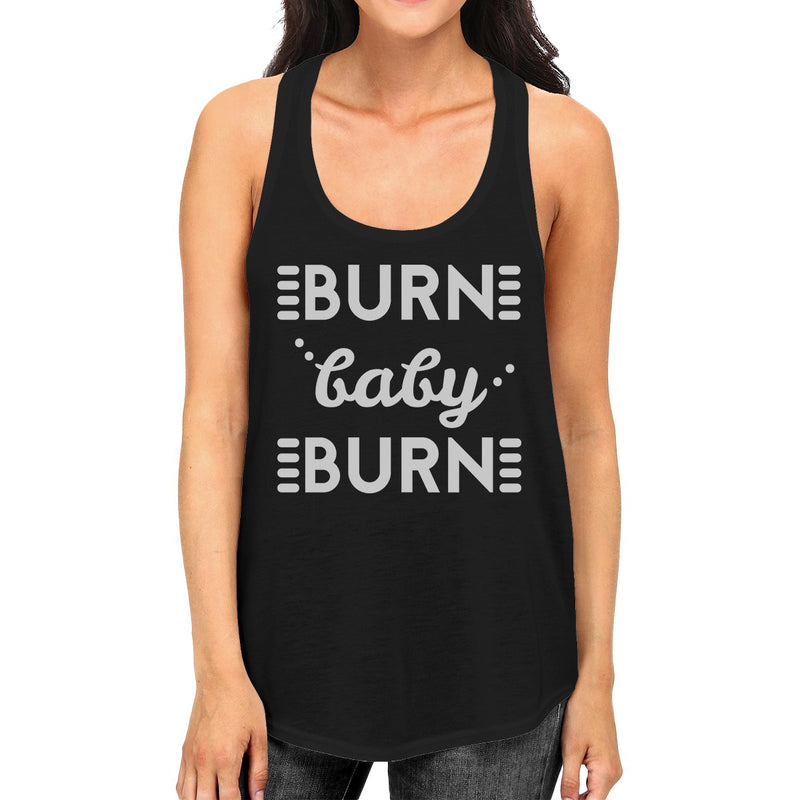Burn Baby Womens Racerback Graphic Tank Top For Workout Gym Tanks