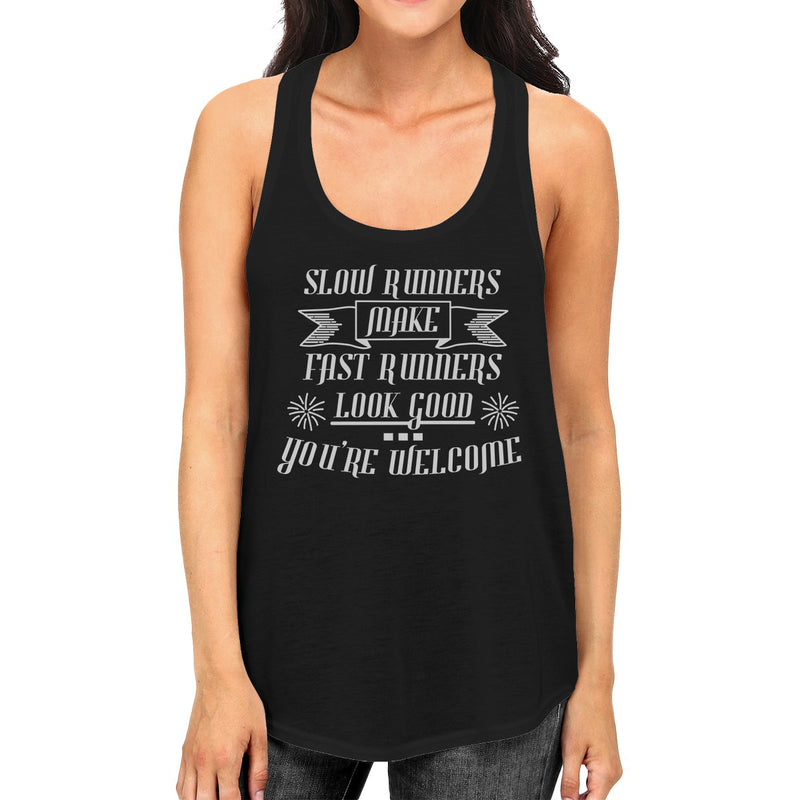 Slow Fast Runners Womens Funny Workout Cute Racerback Tank Top Gift