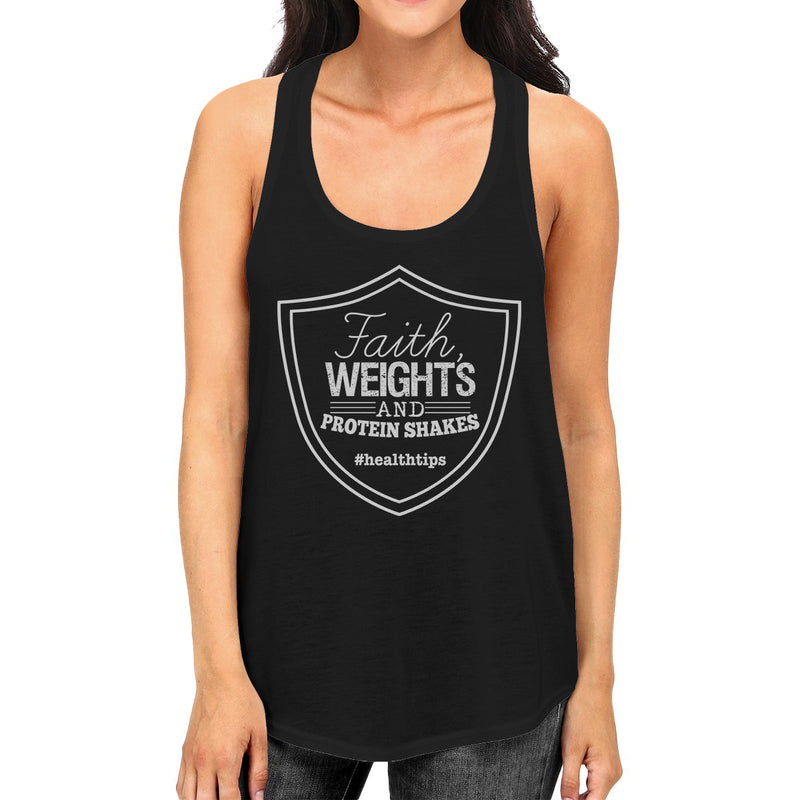 Faith Weights Womens Cute Fitness Tank Top Funny Gym Friends Gifts