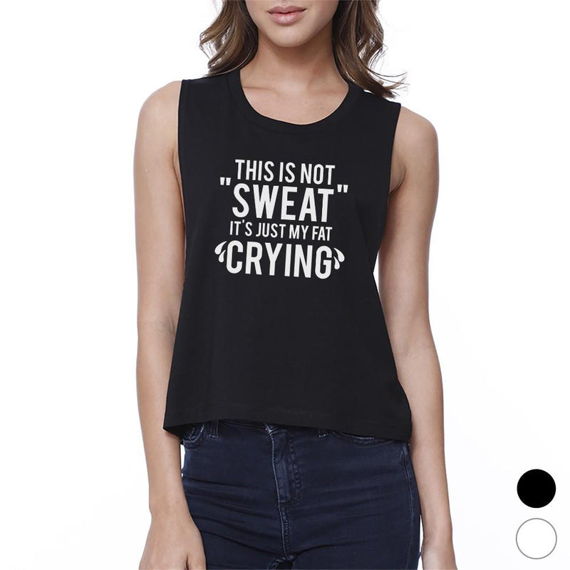 Fat Crying Womens Funny Workout Crop Top Fitness Tee Shirt Gifts