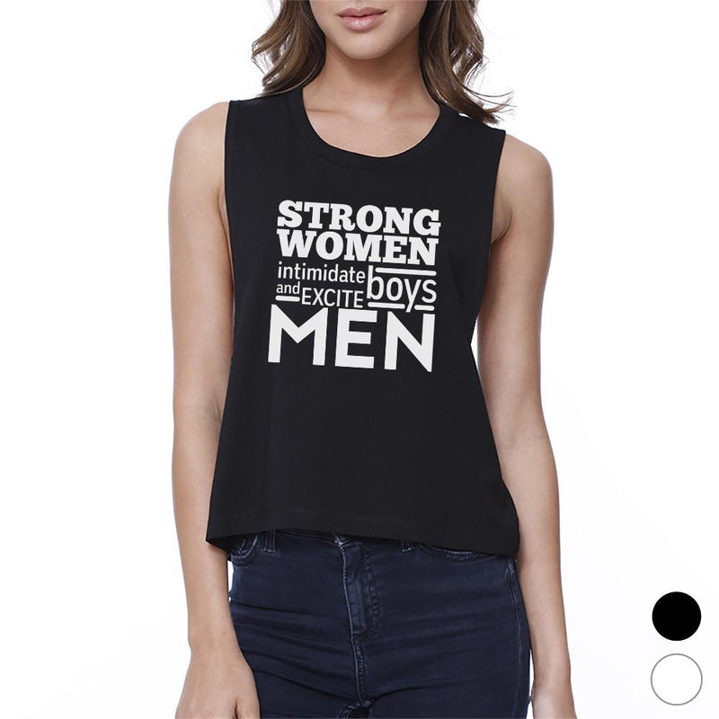 Strong Women Womens Funny Work Out Muscle Tank Top Crop Top For Gym