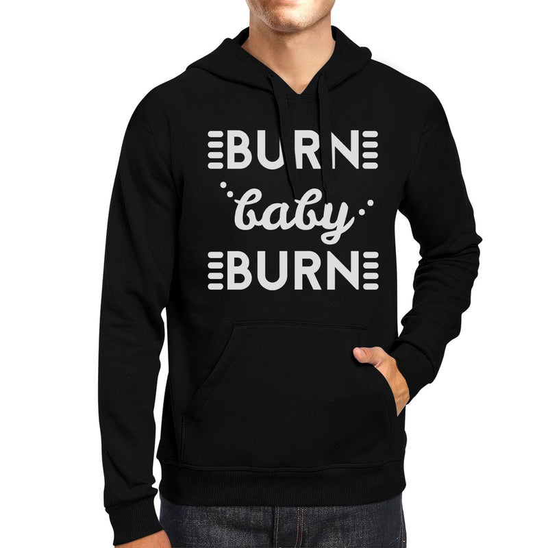 Burn Baby Unisex Pullover Hoodie Funny Gym Hooded Sweatshirt Gifts