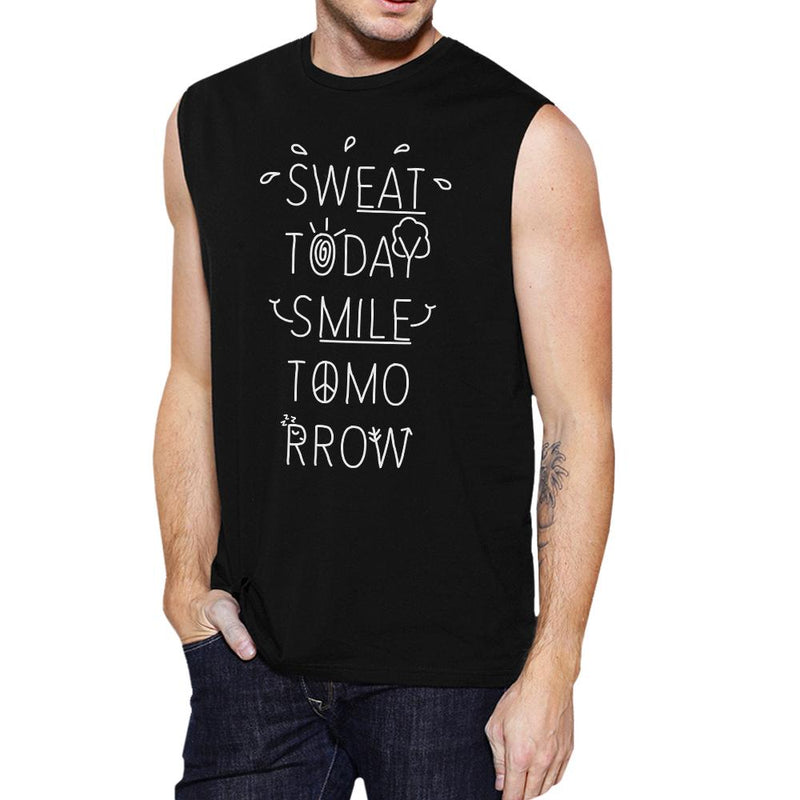 Sweat Smile Mens Funny Workout Muscle Tank Top Fitness Muscle Shirt