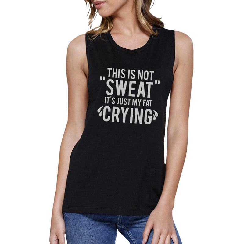 Fat Crying Womens Funny Work Out Tank Top Muscle Shirt Gift For Gym