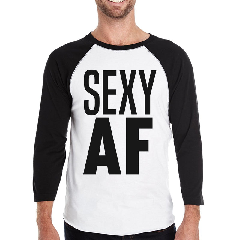 Sexy AF Mens Baseball Shirt Funny Graphic Raglan Tshirt Gym Gifts