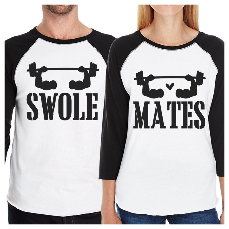 Swole Mates Matching Couples Baseball Shirts Workout Lovers Gifts