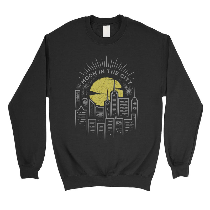 Moon In City Unisex Crewneck Sweatshirt Gift Unique Vintage Design