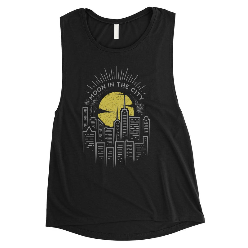 Moon In City Womens Muscle Shirt