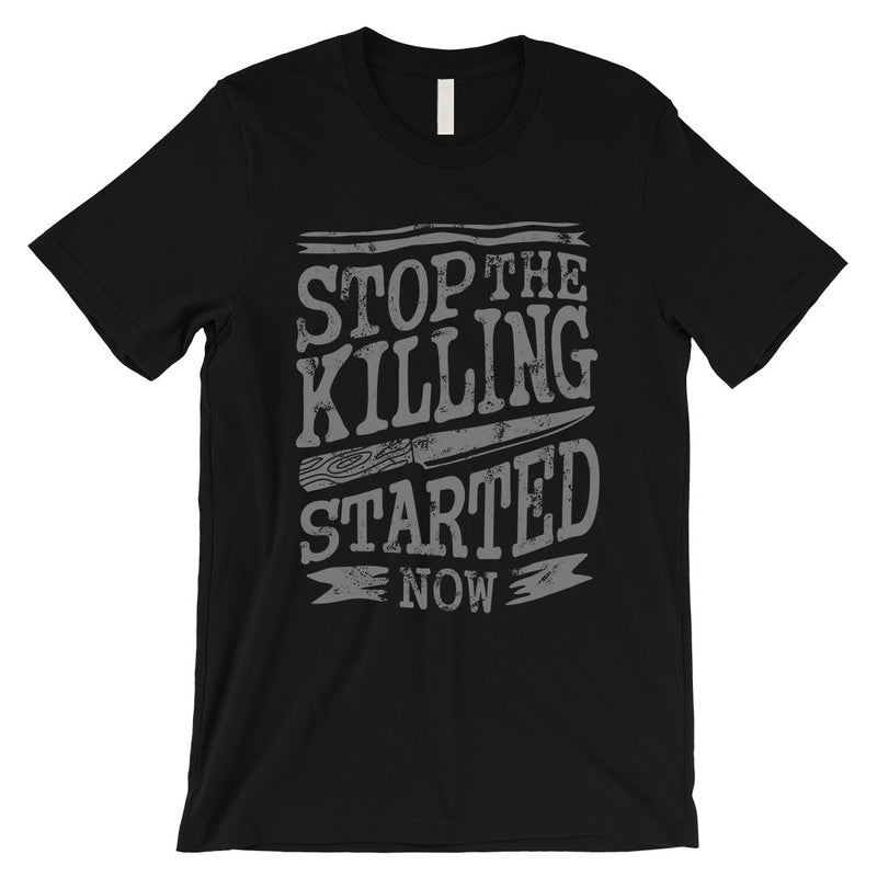Stop The Killing Mens Vintage Style Typogrpahic T-Shirt