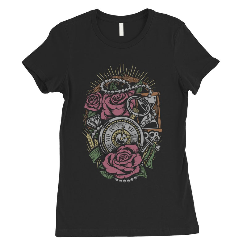 Roses Necklace Watch Womens T-Shirt