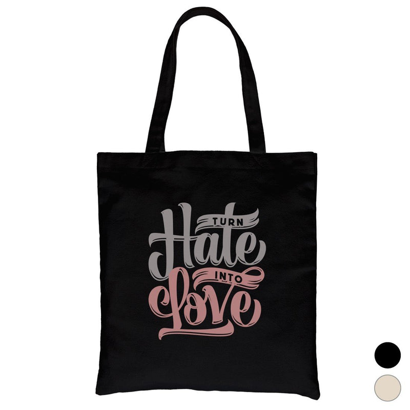 Hate Turn Love Canvas Shoulder Bag
