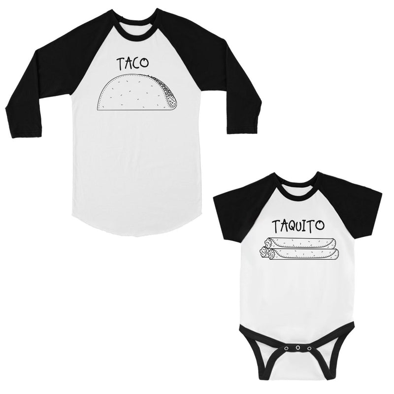 Taco Taquito Dad Baby Matching Baseball Shirts