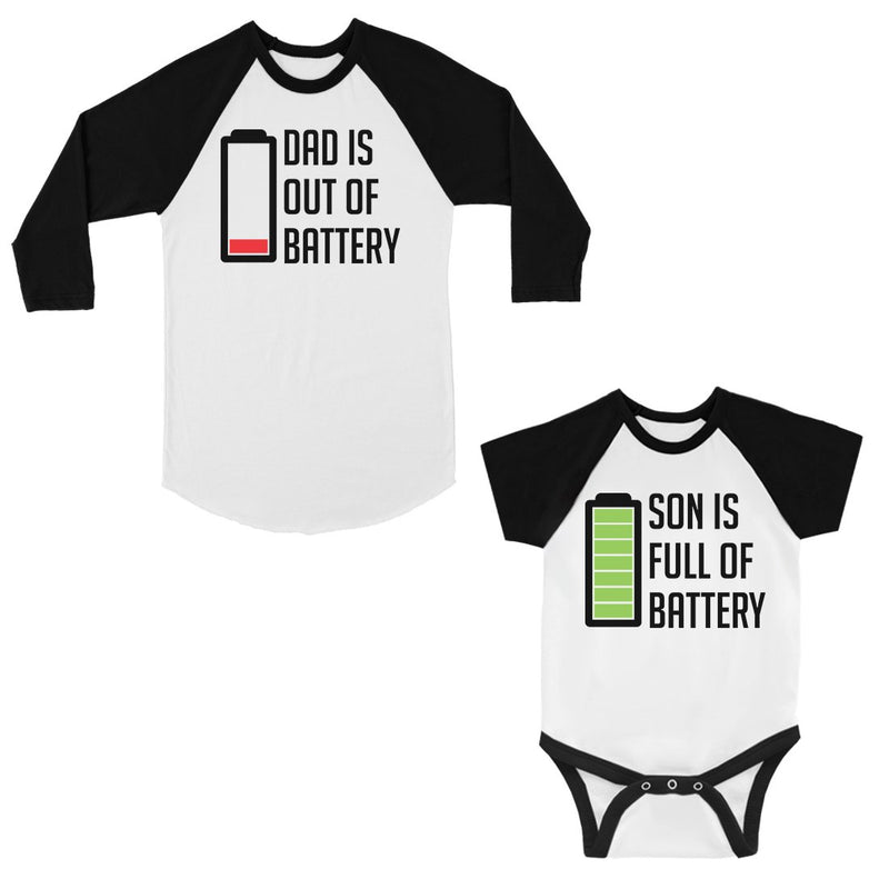 Dad And Son Battery Dad Baby Matching Baseball Shirts