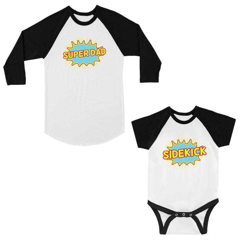 Super Dad Sidekick Dad Baby Matching Baseball Shirts