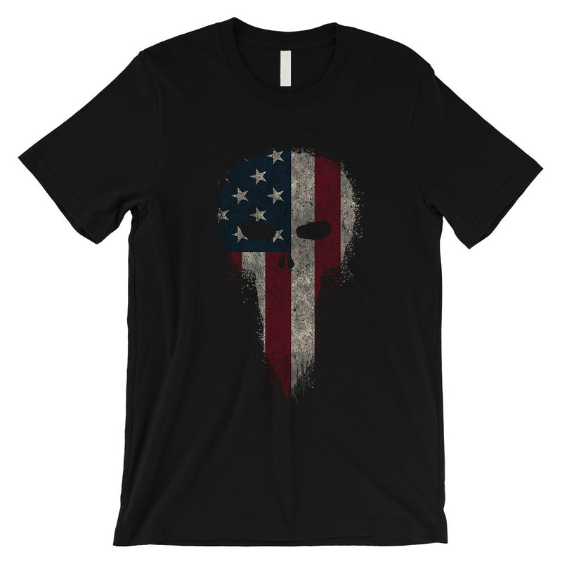 Vintage American Flag Skull T-Shirt 4th of July Shirts for Men