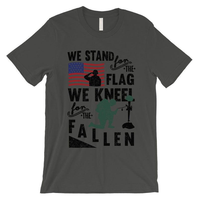 We Stand We Kneel Mens Graphic T-Shirt Veterans 4th of July Shirt