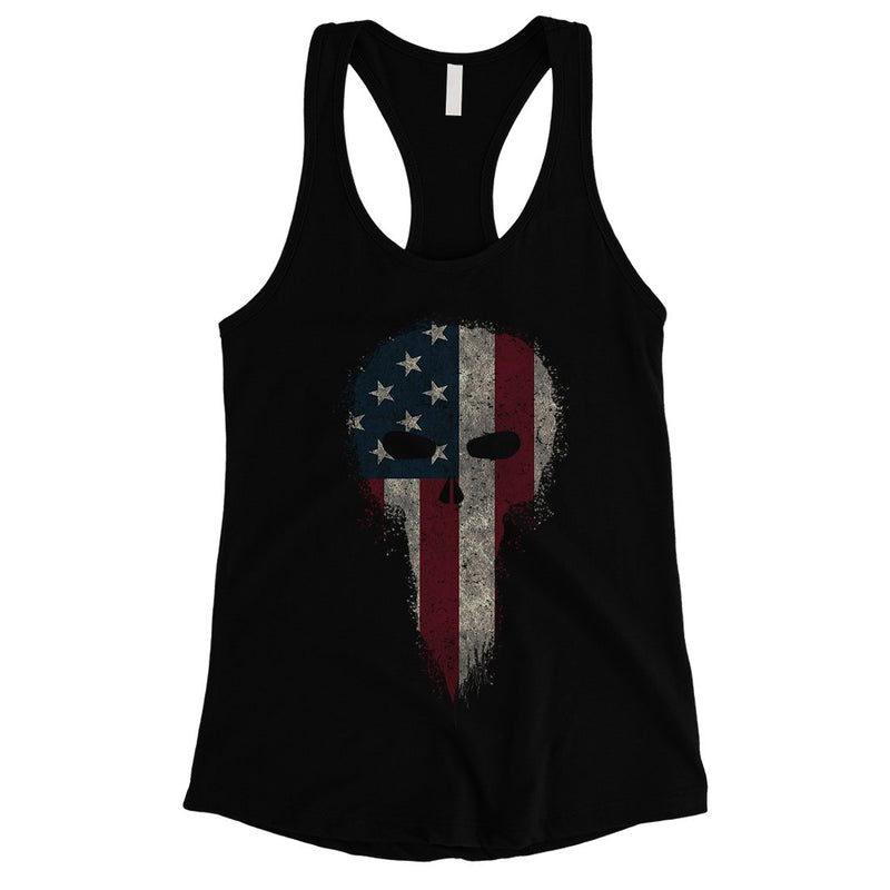 Vintage American Skull Womens Tank Top Cute 4th of July Outfits