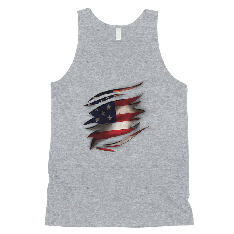 American Flag Ripped Mens Graphic 4th of July Tank Top Gift For Him