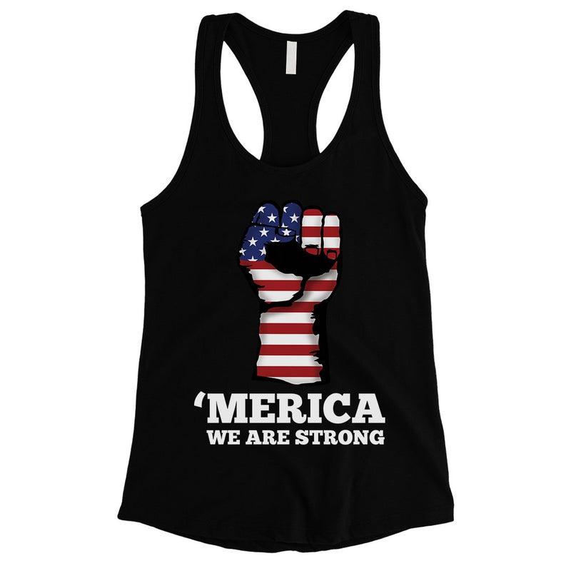 Merica We Strong Womens Workout Tank Top Cute 4th Of July Outfits