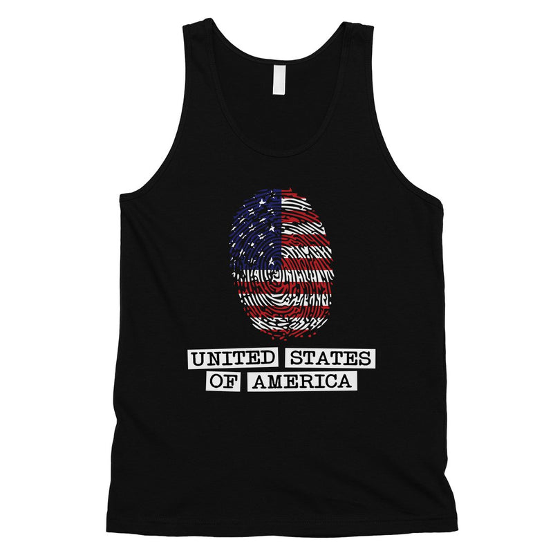 Fingerprint USA Flag Mens Tank Top Funny 4th of July Outfit For Men