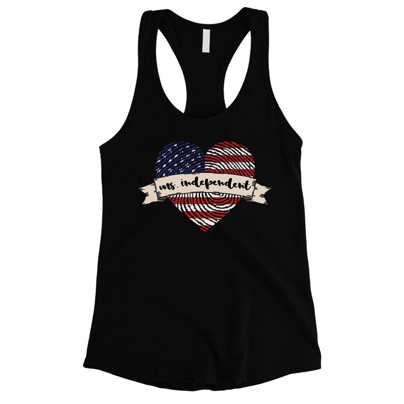 Miss Independent Womens Workout Tank Top Cute 4th Of July Shirt