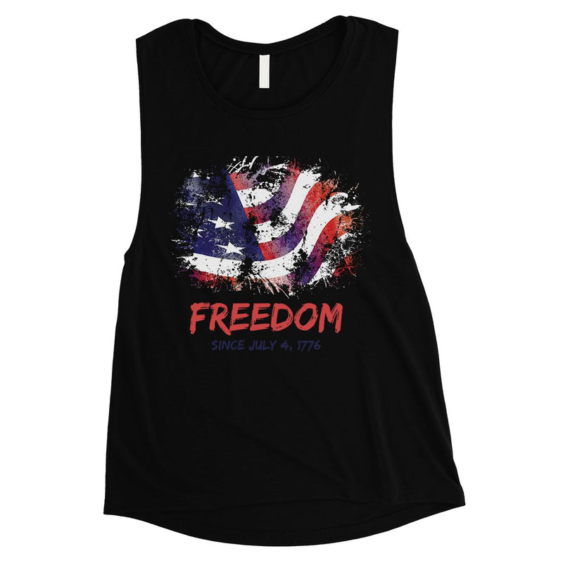 Freedom Since July 4th Outfit Womens Cute Workout Muscle Tank Top