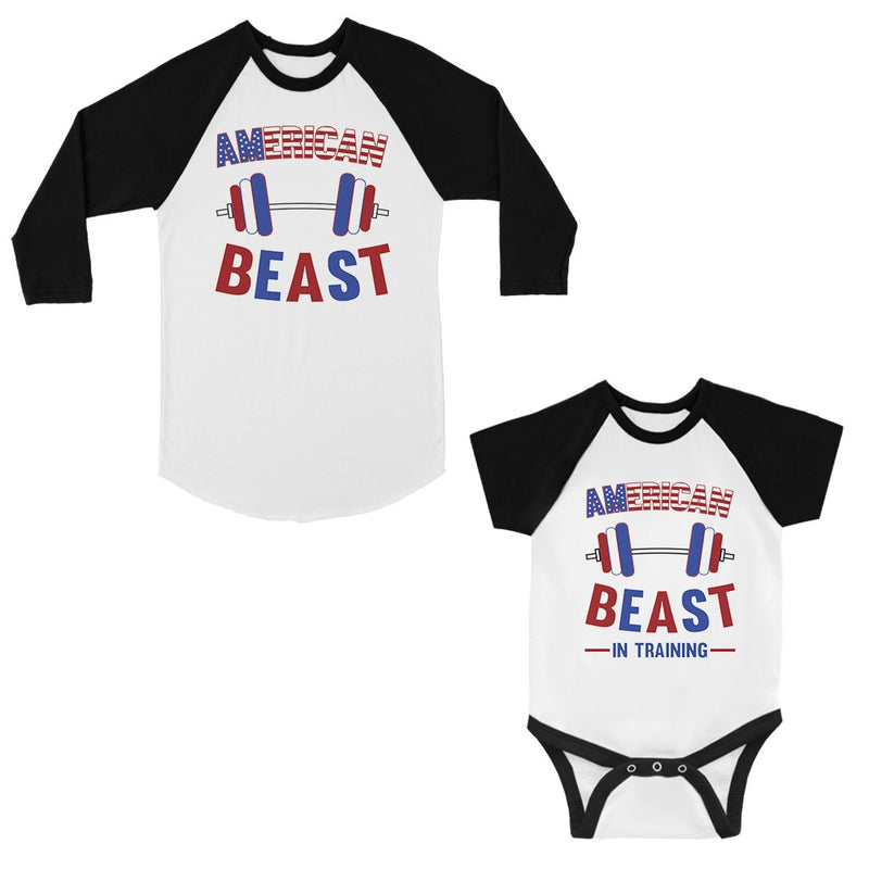 American Beast Training Dad Baby Matching Baseball Shirts Infant T