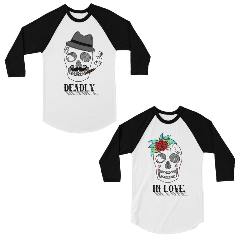 Deadly In Love Matching Couples Baseball Shirts