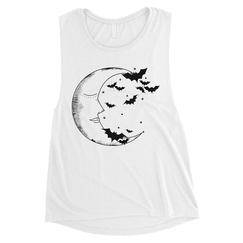 Moon And Bats Womens Muscle Shirt