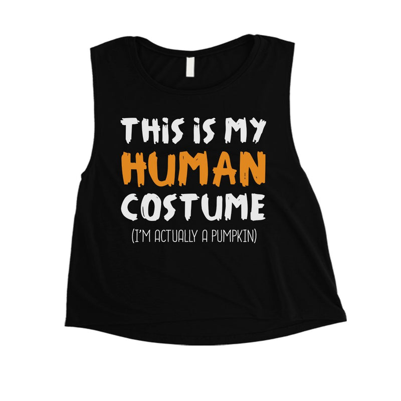 This Is My Human Costume Womens Crop Top