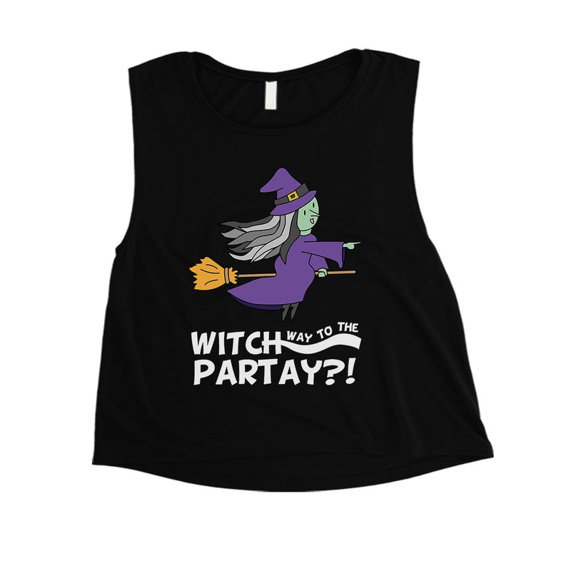 Witch Way To Partay Womens Crop Top