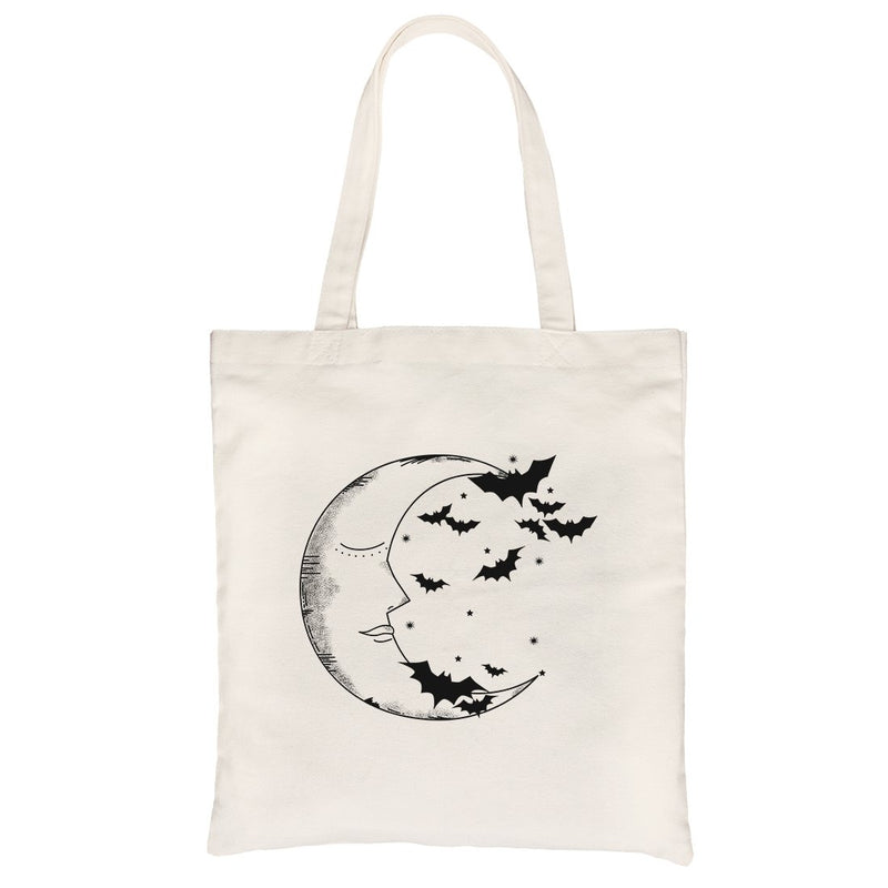 Moon And Bats Canvas Shoulder Bag