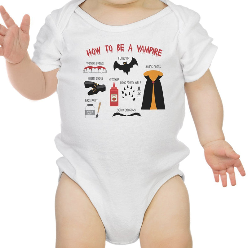 How To Be A Vampire Steps Baby White Bodysuit