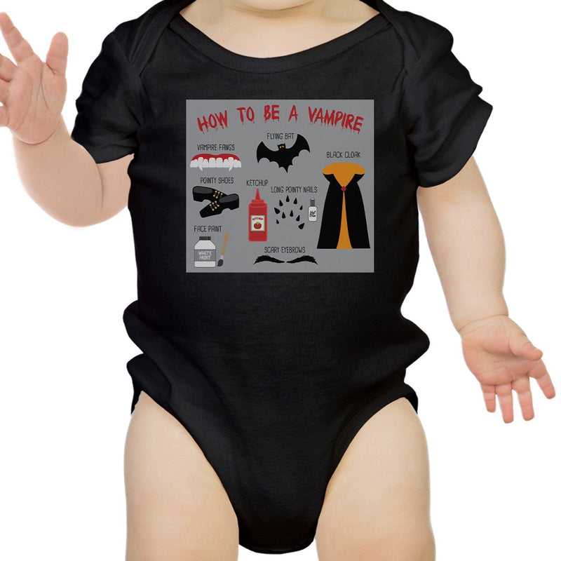 How To Be A Vampire Steps Baby Black Bodysuit