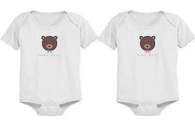 Cute Baby Boy Bear and Baby Girl Bear Snap-on Bodysuits
