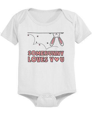 Somebunny Loves You Baby Bodysuit - Pre-Shrunk Cotton Snap-On Style Baby Bodysuit