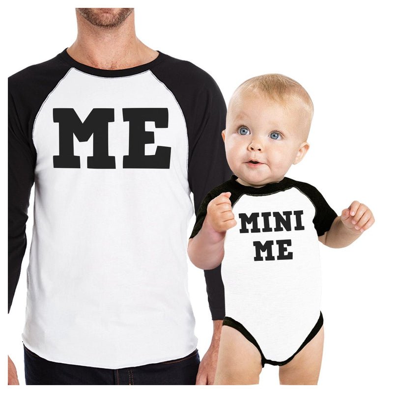 Mini Me Dad Baby Matching Baseball Shirts First Fathers Day Gift