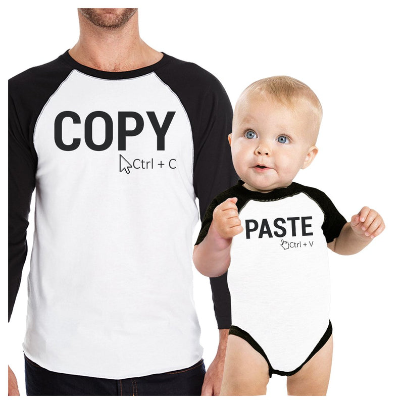 Copy And Paste Dad Baby Matching Baseball Shirts Funny New Dad Gift