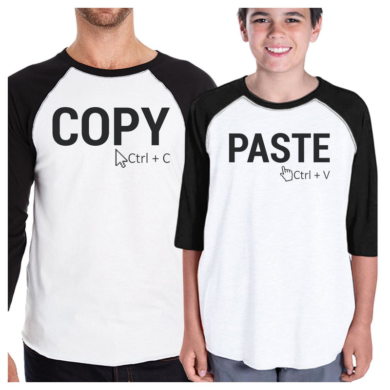 Copy And Paste Dad and Kid Matching Baseball Shirts For Fathers Day