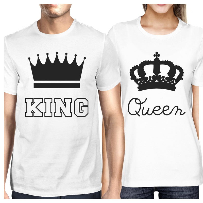 King And Queen Matching Couple Gift Shirts White For Anniversary