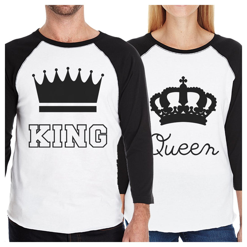 King And Queen Matching Couples Baseball Shirts Anniversary Gifts