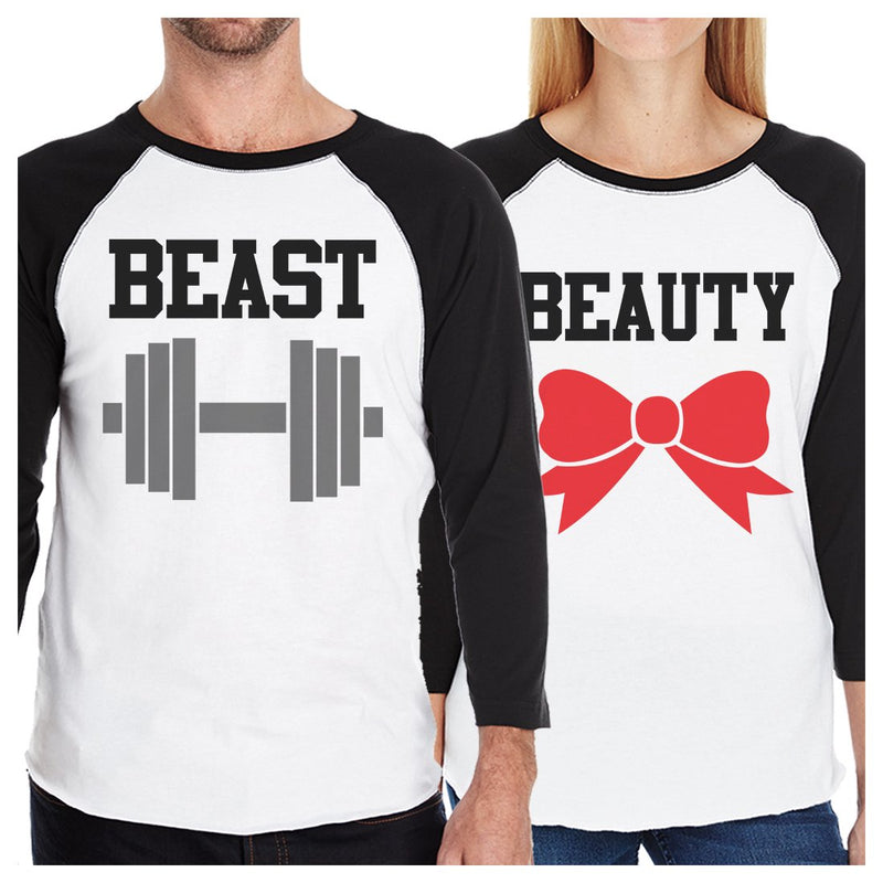 Beast And Beauty Matching Couples Baseball Shirts Funny Anniversary