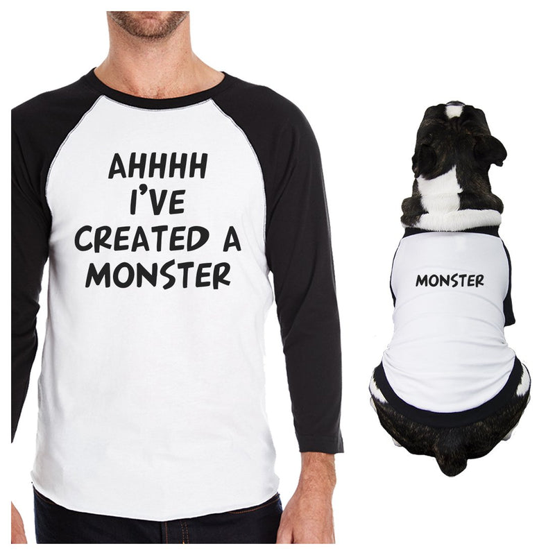Created A Monster Small Pet and Dad Matching Baseball Jerseys Funny
