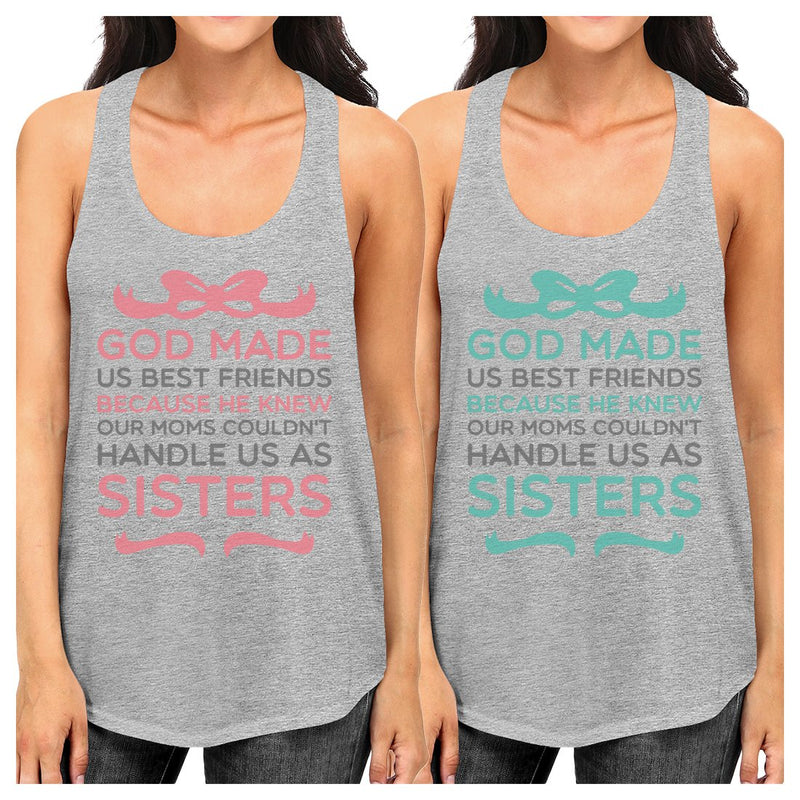 God Made Us Best Friend Gift Shirts Womens Cute Graphic Tank Tops