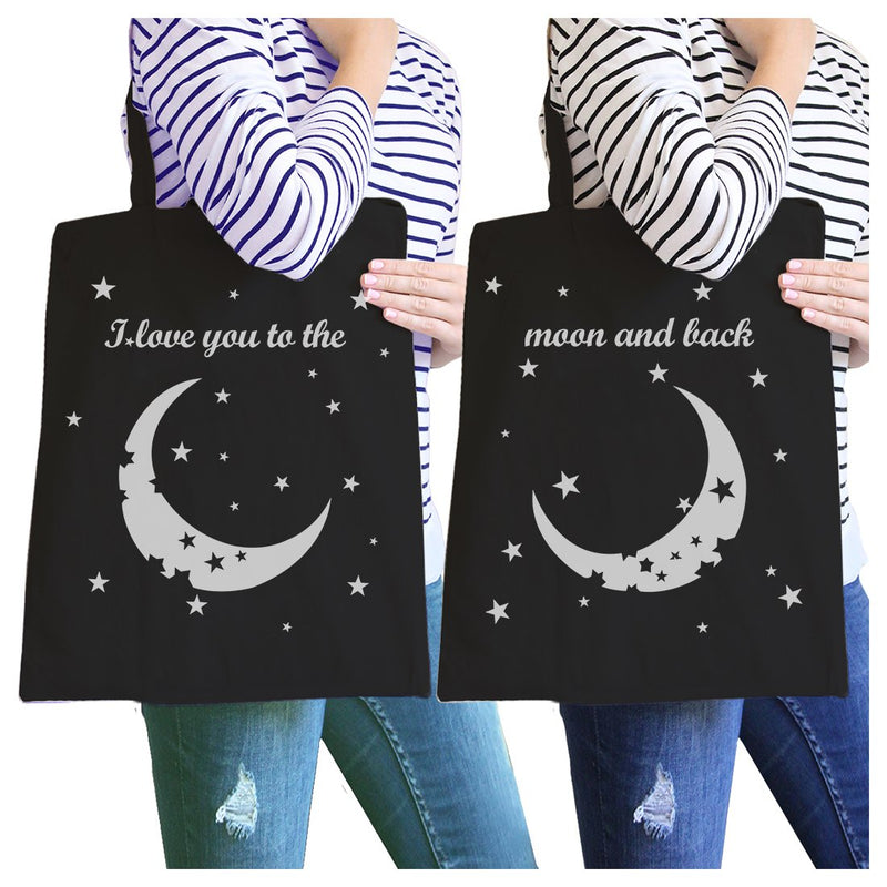 Moon And Back BFF Matching Canvas Bags Foldable Washable Reusable